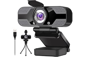 JORPETS 1080P HD Webcam with Tripod Stand and Privacy Cover - USB Computer Camera for Online Calling/Conferencing on Zoom, Skype, Facetime, YouTube