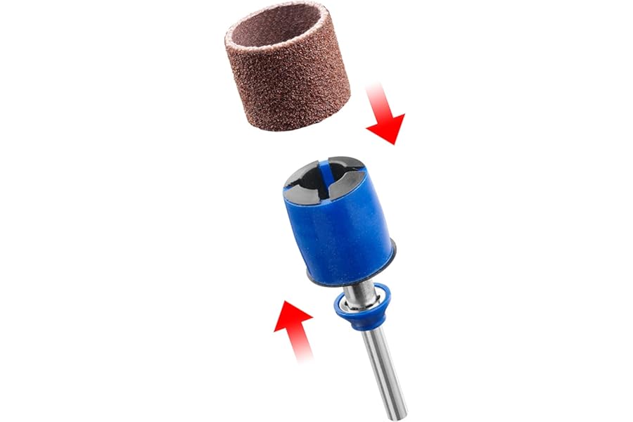 Dremel SC407 EZ SpeedClic Sanding Bands and Mandrel, Set of 2 Sanding Bands 13 mm (Grit 60/120) and 1 EZ SpeedClic Mandrel for Sanding, Shaping and Smoothing Wood and Plastic Materials