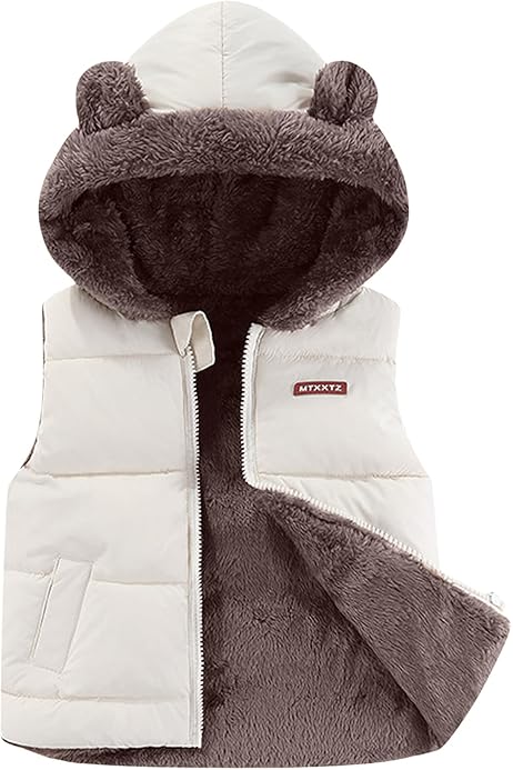 Giacca Imbottita Con Cappuccio Gilet Invernale Bambini Con - Main Image
