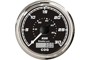KUS GPS-hastighetsmätare mätare mätare 30 knutar för båtyachter 85 mm 12 V/24 V