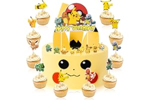 THINGEHOY 57 Stück Cupcake Toppers Dekoration, Tortendeko Kuchen Deko Figuren Set, Cupcake Toppers für Kinder Party Geburtstag Party Kuchen Dekoration Supplies, Happy Birthday Cake Topper Set