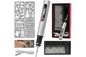 WOWFAST Elektrischer Gravierstift mit 30 Bits, Mini Gravierstift 3-Gang-Regler Bis 25.000 U/min USB-aufladbare Multifunktions-Graviermaschine für Schmuck, Holz, Metall, Glas, Keramik,Ideal für DIY,Hobbyist ﻿