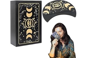 Rianpesn Caja de Cartas del Tarot,Soporte de exhibición de Cartas de Tarot en Forma de Luna - Caja de Recuerdos de Almacenamiento de baratijas y adivinación, Accesorio Decorativo para el hogar