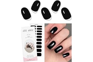 JMEOWIO Strisce per unghie in gel semi indurito nero Halloween Gel adesivi per unghie accessori per decorazioni artistiche
