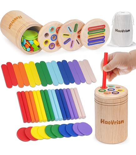 Giocattolo Montessori In Legno 3in1 - Impilabile, Forme Geometriche, Xilofono E Gioco Di Pesca Per Bambini 1-4 Anni