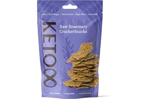 Cru8 Keto Raw Rosemary Crackers - All Natural Ingredients, Low Carb, Keto/Paleo, High Protein, Gluten, Dairy, Refined-Sugar Free, Savoury Snack - Perfect for Everyone (35g)