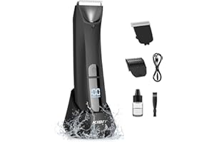 ‎KIBIY Intimrasierer Mann, Kibiy Elektrischer Körperrasierer für Herren mit LED-Licht und Display, 100% Wasserdichter Körperhaartrimmer mit extra austauschbarer Anti-Schnitt Keramikklinge