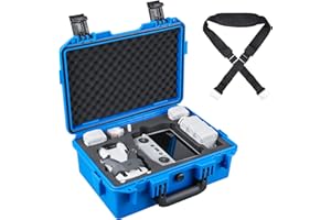 Lykus Titan MM410 Custodia/Case/Valigia impermeabile per DJI Mini 4 Pro/Mini 3/Pro e DJI RC2/RC/RC-N2/N1, Blu con tracolla, Supporta tracolla RC e fino a 7 batterie [SOLO CUSTODIA]