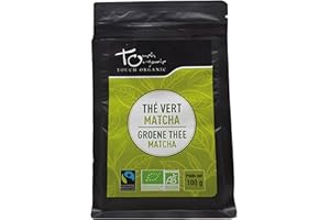Touch Organic | Thé Matcha BIO 100g | Thé Vert Matcha en poudre de qualité premium | Idéal Cuisine & Pâtisserie | Coffret Cadeau | Certifié Biologique