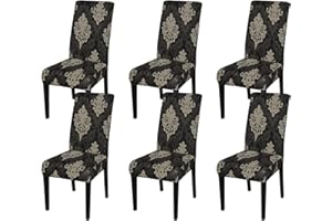 Dioxide Fundas para Sillas Pack de 6 Fundas Sillas Comedor, Fundas Elásticas Chair Covers Lavables Desmontables Cubiertas para Sillas Muy Fácil de Limpiar Duradera - Barroco