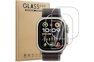 Aiziki [2 sztuki folii ochronnej do zegarka Apple Watch Ultra 2 49 mm 2023 szkło pancerne [nietłukąca się ochrona TOP 9H] [Full Screen] szkło ochronne do Apple Watch Ultra 2 49 mm 2023 HD folia