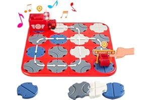 SGILE 16 szt puzzli STEM do budowy dla dzieci, zestaw do gry z labiryntem dla maluchów z samochodem z sygnalizacją świetlną, interaktywne zabawki dla dzieci w wieku 3 4 5 6 7 lat (wóz strażacki)