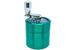 TPLF GRINDER manovella 4 PARTI 40 mm di diametro originale robusto zinco metallo macina spezie con spatola coperchio magnetico