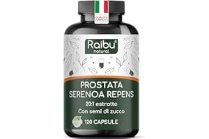 Serenoa Repens - 1100 mg Integratore per la Prostata Uomo, Estratto 20:1 di Saw Palmetto (Serenoa Repens) con Semi di Zucca - 120 Capsule Vegane, Senza Additivi - Raibu