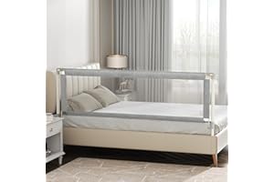 Ixdregan Barrera de cama para bebé, anticaída 150 cm, barrera de seguridad infantil, altura ajustable, riel de cama de seguridad con protección para niños pequeños, bebés y niños