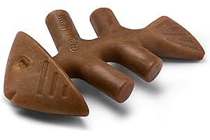 Benebone Jouet à mâcher Indestructible en arête de Poisson pour Les mâcheurs agressifs, Durable et résistant pour briser l'ennui des Chiens, véritable saveur de Saumon Jack, pour Grands Chiens,