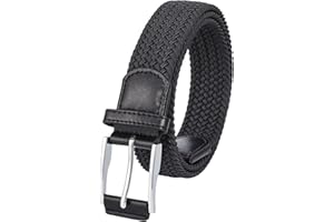 Lovionus89 Klamry do paska męskie, szerokość 3,4 cm, w pełni regulowane, elastyczne, plecione paski golfowe do spodni casualowych