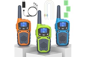 BOBELA Walkie Talkie für Erwachsene Kinder, Funkgerät Set Aufladbar 3 KM Reichweite VOX Walki Talki mit USB Ladegerät Outdoor Spielzeug ab 3 4 5 6 7 8 9 10 Jahre…