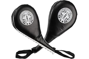 WUWEOT 2 Pack Taekwondo Kick Pads, Durable Striking Pad Target TKD Karate Martial Arts Strike Targets Kickboxing Training, Black