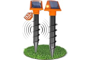 2er Pack Maulwurf Vertreiber Wühlmausschreck Dual Solar-Maulwurfabwehr für den Garten Maulwurfschreck Wasserdicht und Nachhaltig gegen Wühlmäuse & Maulwurf (2er Pack)