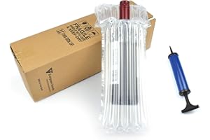 EVERGREEN GOODS LTD Evergreen Goods Wine and Spirit Bottle Boxes with Inflatable Air Column Cushion Bags, Safe Packaging and Transportation of Glass Bottles, Free Air Pump Included (10)