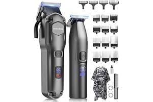 JACK & ROSE Tagliacapelli uomo professionale & T-blade per uomo, Macchinetta per capelli, Regolabarba, Tagliacapelli elettrico, Rasoio da barbiere, Impermeabile IPX7 per gli uomini ferroso