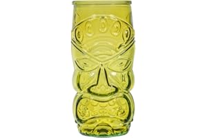 Home Totem, Lot de 6 verres à cocktail, verre, vert, 55 ml
