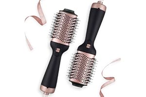 m Mu, Spazzola Asciugacapelli ad Aria Calda, Bellissima, 3 In 1, Per Asciugare, Lisciare e Volume Capelli. Rotante, Lisciante