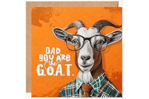 LOVOBIRD Funny Fathers Day Card from Son or Daughter - Humorous Dad Birthday Card - Dad, You Are the Goat