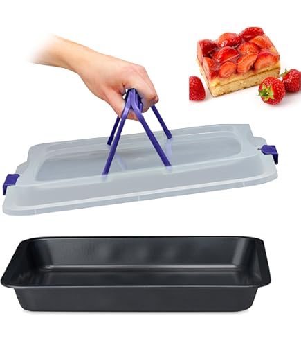 Joyfair Bakvorm, 21 cm, roestvrij staal, ronde bakplaat met deksel, Brownie taartvorm voor picknick, bruiloft, verjaardag, Kerstmis, gezond en niet giftig, eendelig design en lekvrij