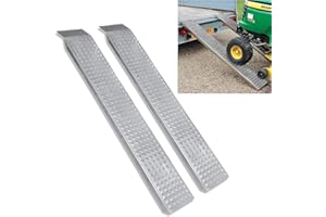 ‎YRHOME YRHome 2X Auffahrrampe 400 kg Verzinkter Stahl Verladeschiene Verladerampen rutschfest Laderampe Anhängerrampe für Motorrad Anhänger Wohnwagen Rasenmäher Rasentraktor 160cm, Silber