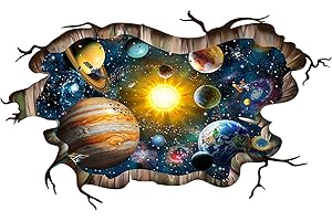 LINYAPRY Decalcomanie da parete 3D con galassia cosmica, motivo magico lattea esterno, pianeta, stelle creative e sistema solare, per bambini, ragazzi, camera da letto, decorazione per la casa