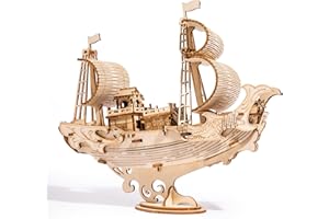 Robotime Puzzle 3D in Legno per Bambini e Adulti Kit di Costruzione di Barche Rompicapo Artigianale Kit Fai-da-Te per Bambini dagli 8 Anni in su (Nave diplomatica Giapponese)