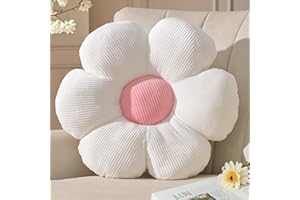 Yhoelata Cuscino Fiore Bianco, Cuscino da Pavimento Estetico per Camera, Cuscino Decorativo Margherita per Cameretta Bambini, Decorazione Preppy per Stanza, Cuscino per Divano 38 cm