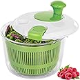 Salad Spinner Small Salad Washer and Spinner, Lettuce Spinner with Vegetable Washing Basket and Serving Bowl, Household Fruit Drainer Salad Dryer