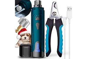 YABIFE Krallenschleifer, Elektrischer Krallenschere für Hunde, Superleise Hundekrallenfeile, Tierkrallenschleifer mit 3 Geschwindigkeiten für kleine große Hunde Katzen Krallenpflege & Tierpflege