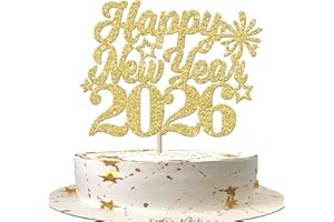 SYKYCTCY 1 Pack 2026 Happy New Year Cake Topper New Years Eve Cake Picks 2026 Happy New Year Decorations Cake Topper Cake Decorations 2026 New Years Eve Party Supplies