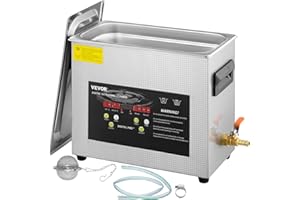 VEVOR 6L Verbesserter Ultraschallreiniger (200 W Heizung, 180 W Ultraschall) Professioneller digitaler Labor-Ultraschall-Teilereiniger mit Heizungstimer für die Reinigung von Schmuck, Brillen