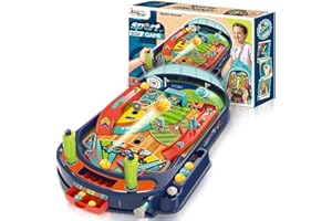 BAKAJI Flipper Pinball Gioco Arcade Classico Giochi Classici per Bambini Giocattolo Retrò Mini Flipper Multicolore Idea Regalo con Palline Gioco di Abilità Sviluppo Strategia Riflessi Divertimento