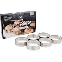 Cercles Pâtisserie Sopito - 6 Pièces Acier Inox 8,5x2,5cm, Pour Muffins, Crêpes Et Tartelettes
