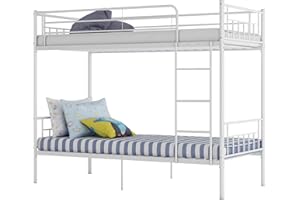 Panana Nowoczesne pojedyncze łóżko piętrowe rama rodzeństwa bliźniaki meble do sypialni (białe)