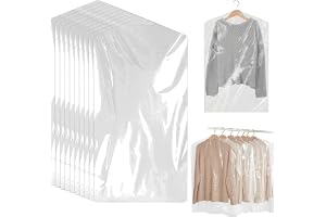 ZHYUAN 50 Stycken Dammtäta Klädskydd, 60 x 90 cm, Transparent Plastklädväska, Kemtvättspåse, Kapppåsar för Hem Hotell Resor