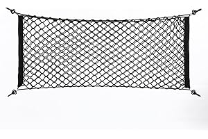 Broco Filet Coffre Voiture, Filet Élastique Coffre 90x40cm Extensible à 110cm Universel avec Crochets Facile à Installer pour Voiture SUV Camionnette