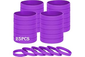 HONTIUS 8'' Braccialetti In Gomma, 25 Pezzi Braccialetti In Silicone, Viola Vuoto Elastici di Gomma per Uomo Donna Scuola Insegnante Squadra Festa
