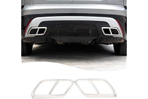 YANER Silenciadores de tubo de escape exterior del coche cubierta parachoques trasero cilindro tubo de escape decorar cubierta para Land Rover Range Rover Velar 2017 2018 2019