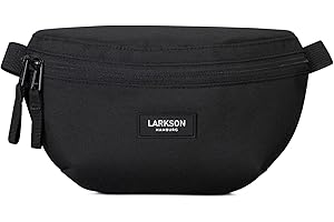 LARKSON Bauchtasche Damen & Herren Schwarz - Finn - Hüfttasche für Sport Outdoor Stadt - Gürteltasche Stylisch für Festival - Crossbody Bag mit Gurt - Wasserabweisend