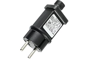 EPLZON 31V 6W LED Transformateur Prise Clignotante IP44 Adaptateur Pilote avec Minuterie 8 Modes pour Lumières de Décoration Clignotantes Lumières de Glaçons Rideau Lumineux Eclairage de jardin