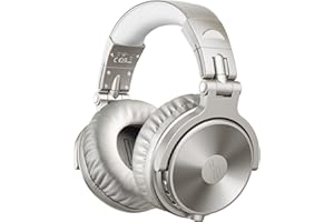 OneOdio Casque Bluetooth sans Fil 110h et Mode Filaire, Casque Audio avec Micro, Hi-RES Audio, Coussinets en Protéines Douces, Extra Basses, Confortable Léger Pliable Studio Wireless Pro-C Argent