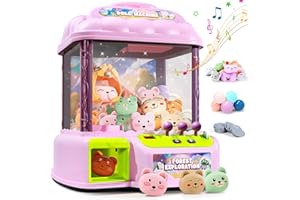 MIAOKE - Máquina de Garras Grande para Niños, Consola de Juegos Arcade Electrónica con Sonido Ajustable, Regalo de Cumpleaños Infantil, Incluye 30 Juguetes, 24 Monedas de Juego y 20 Huevos Sorpresa