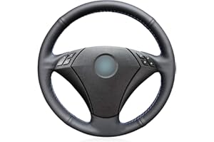 MEWANT Housse de volant à coudre pour BMW E60 Berline 530d 2003-2009, E61 (touring) 2004-2009, en cuir microfibre/volants et accessoires pour BMW E60 530d E61